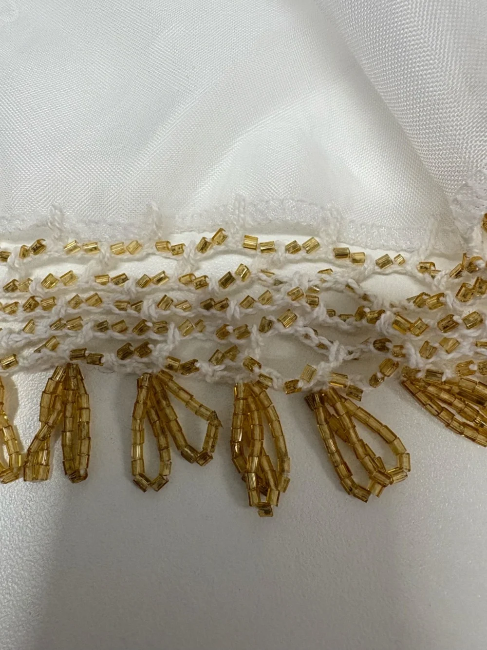 Egyptian Belly Dance Hip Scarf With Gold Bead Trimming - 39